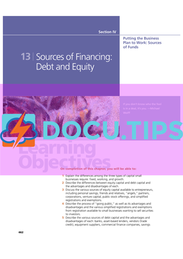 Chapter 13 •Sources of Financing: Debt and Equity 463