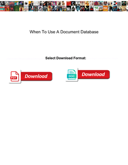 When to Use a Document Database