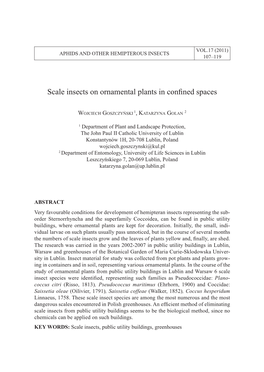 Scale Insects on Ornamental Plants in Confined Spaces