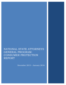 National State Attorneys General Program: Consumer Protection Report