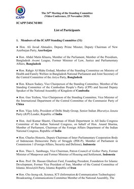 ICAPP/34SCM/001 List of Participants
