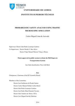 Probabilistic Safety Analysis Using Traffic Microscopic Simulation