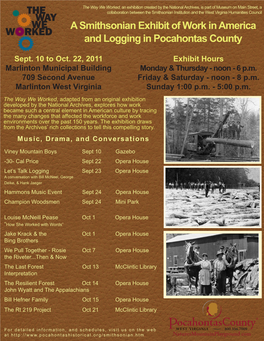 A Smithsonian Exhibit of Work in America and Logging in Pocahontas County