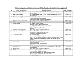 List of Liquidators PSX (Website)
