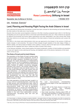 RLS Israel Newsletter Swaid 2010