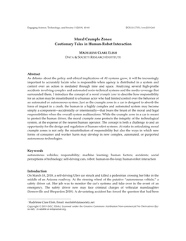 Moral Crumple Zones: Cautionary Tales in Human-Robot Interaction