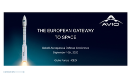 Ariane and Vega: Global Customer Base for GEO, MEO and LEO Launches