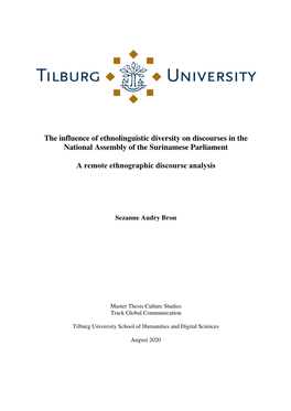 The Influence of Ethnolinguistic Diversity on Discourses in the National Assembly of the Surinamese Parliament