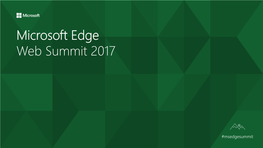 Microsoft Edge Web Summit 2017