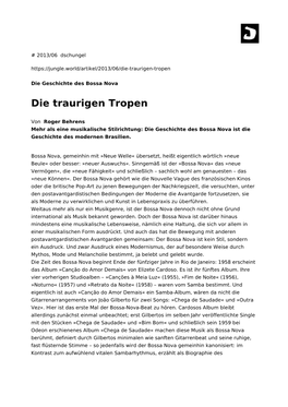 Die Traurigen Tropen