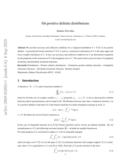 On Positive Definite Distributions