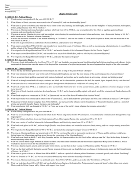 World History Chapter 3 Study Guide 3-1 600-500 B.C
