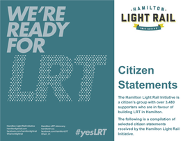 Hamilton Light Rail Statements