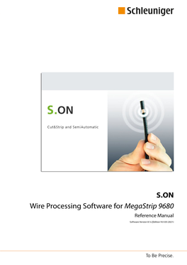 S.ON for Megastrip 9680 Reference Manual