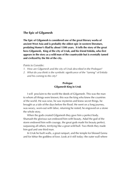 The Epic of Gilgamesh