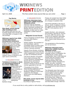 April 14, 2008 the Free-Content News Source That You Can Write! Page 1