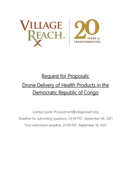 Drone Delivery of Health Products in the Democratic Republic of Congo