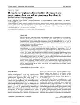 The Early Luteal Phase Administration of Estrogen and Progesterone Does