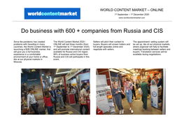 Do Business with 600 + Companies from Russia and CIS