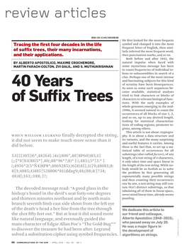 40 Years of Suffix Trees