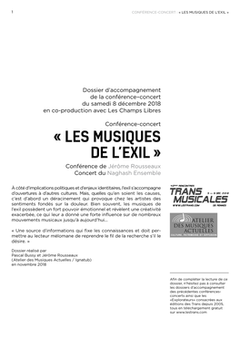 « Les Musiques De L'exil »