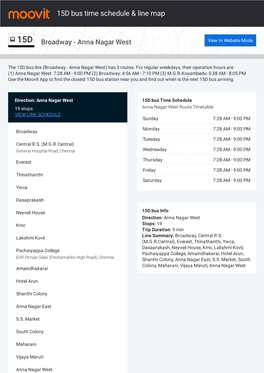 15D Bus Time Schedule & Line Route