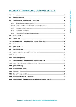 Section 4 – Managing Land Use Effects