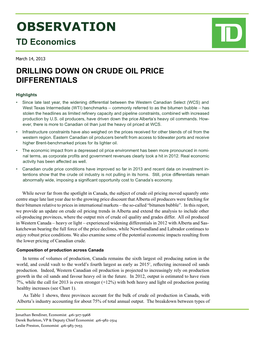 Drilling Down on Crude Oil Price Differentials