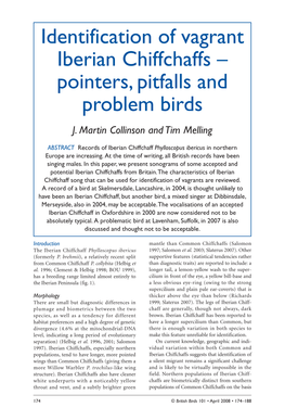 Identification of Vagrant Iberian Chiffchaffs – Pointers, Pitfalls and Problem Birds J