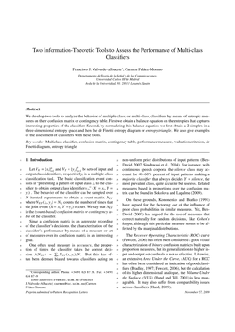 Two Information-Theoretic Tools to Assess the Performance of Multi-Class Classiﬁers