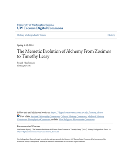 The Memetic Evolution of Alchemy from Zosimos to Timothy Leary