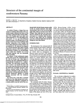 Structure of the Continental Margin of Southwestern Panama