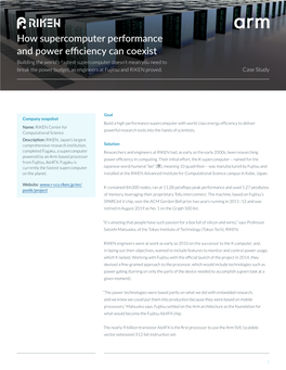 How Supercomputer Performance and Power Efficiency Can Coexist