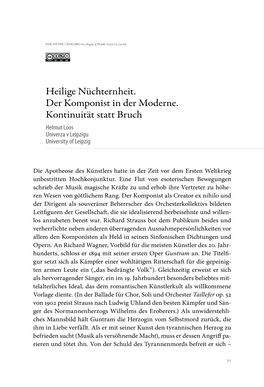 Helmut Loos ▪︎ Heilige Nüchternheit. Der Komponist in Der