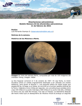 Disertaciones Astronómicas Boletín Número 64 De Efemérides Astronómicas 11 De Febrero De 2021