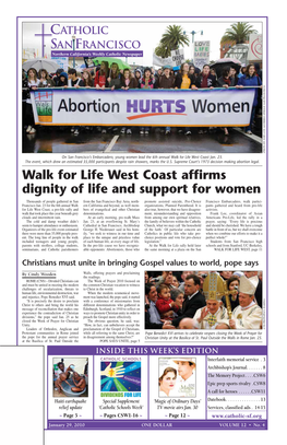 Walk for Life West Coast Affirms Dignity of Life and Support for Women