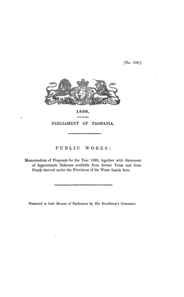 Memorandum of Proposals for the Year 1890, Together with Satement