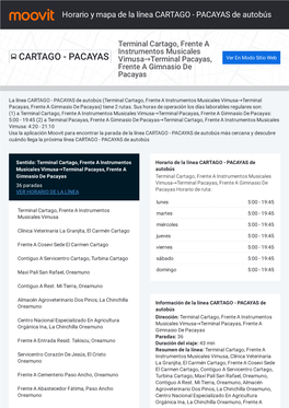 Horario Y Mapa De La Ruta CARTAGO