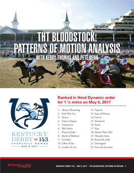 Tht Bloodstock: Patterns of Motion Analysis with Kerry Thomas and Pete Denk