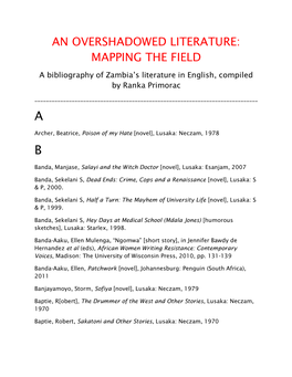 An Overshadowed Literature: Mapping the Field