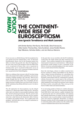 EUROSCEPTICISM Jose Ignacio Torreblanca and Mark Leonard