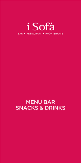 Menu Bar Snacks & Drinks