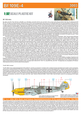 Bf109e-4 3003 1:32SCALEPLASTICKIT