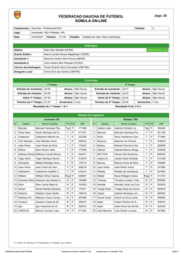 Federacao Gaucha De Futebol Súmula On-Line