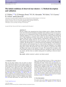 The Initial Conditions of Observed Star Clusters – I. Method Description and Validation