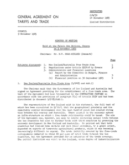 19 November 1965 TARIFFS and TRADE Limited Distribution