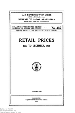 Retail Prices, 1913 to December, 1921 : Bulletin of the United States