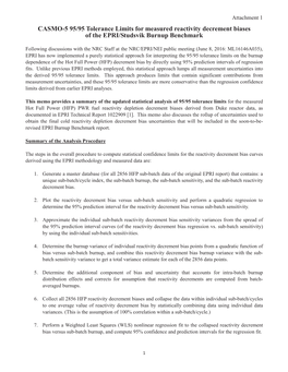 CASMO-5 95/95 Tolerance Limits for Measured Reactivity Decrement Biases of the EPRI/Studsvik Burnup Benchmark