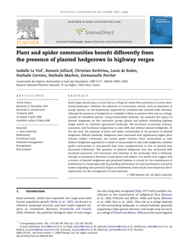 Plant and Spider Communities Benefit Differently from the Presence Of