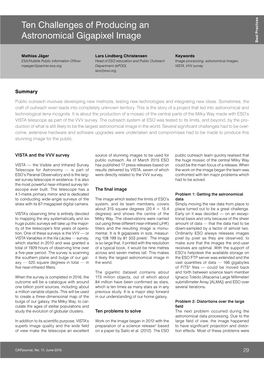 Ten Challenges of Producing an Astronomical Gigapixel Image Best Practices Practices Best